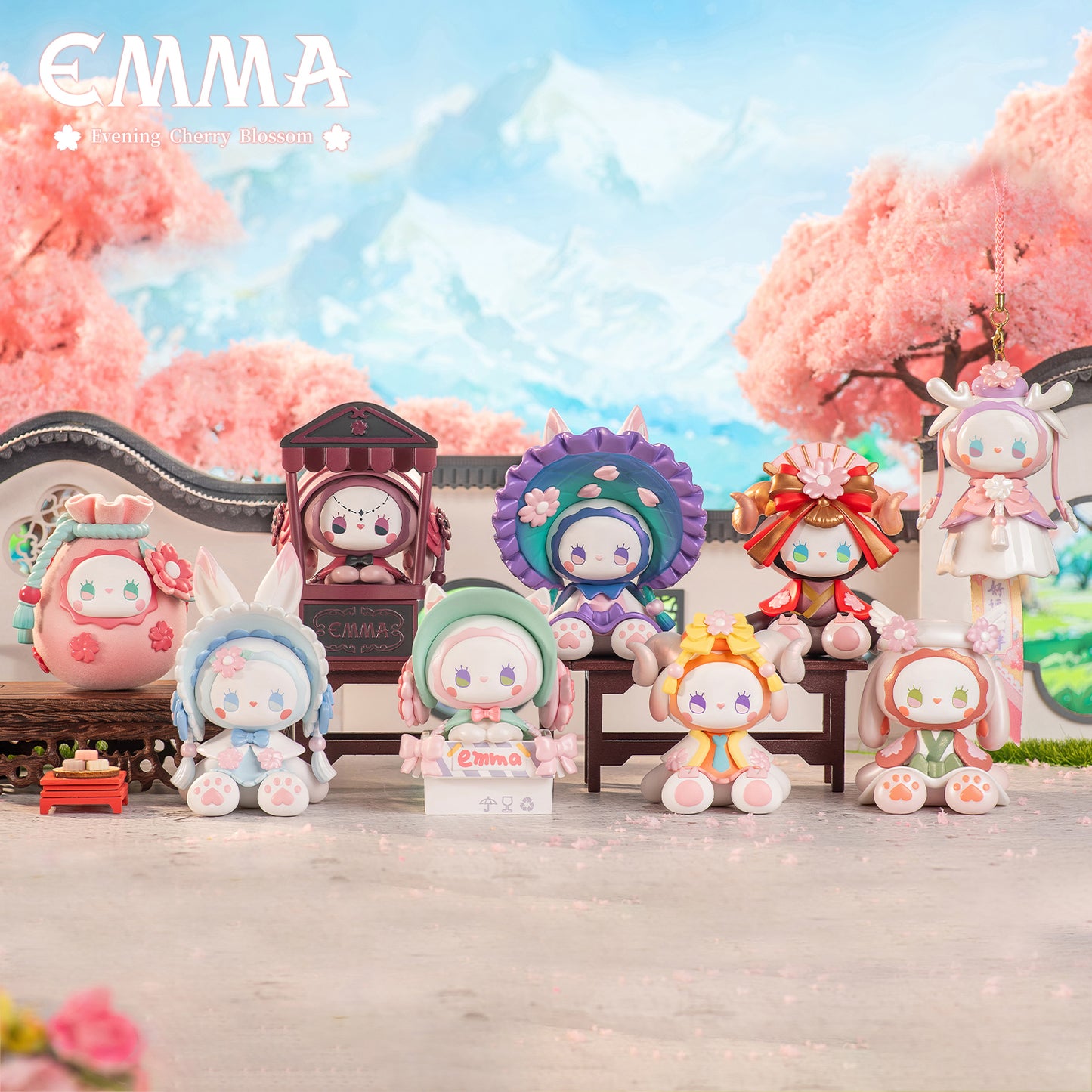 G4-EMMA Evening Cherry Blossom Collection Mysterious Character Blind Box (Set of 8)