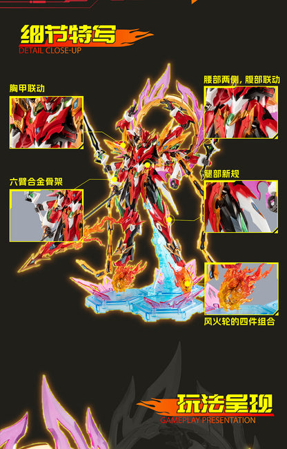 M4-Modonghe [Nezha] Six-Armed Alloy Skeleton Lotus Platform Multi-Weapon Collectible Mecha Model（6-piece set）