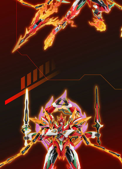 M4-Modonghe [Nezha] Six-Armed Alloy Skeleton Lotus Platform Multi-Weapon Collectible Mecha Model（6-piece set）